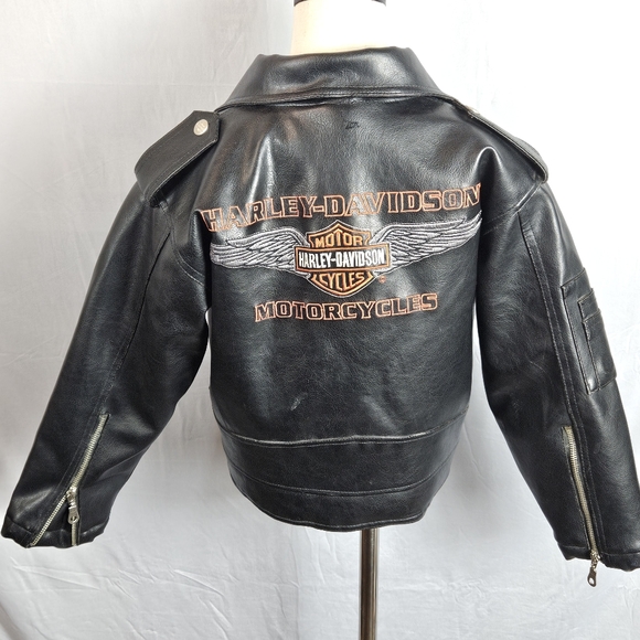 Harley-Davidson faux leather kids coat size 7 - Picture 4 of 16